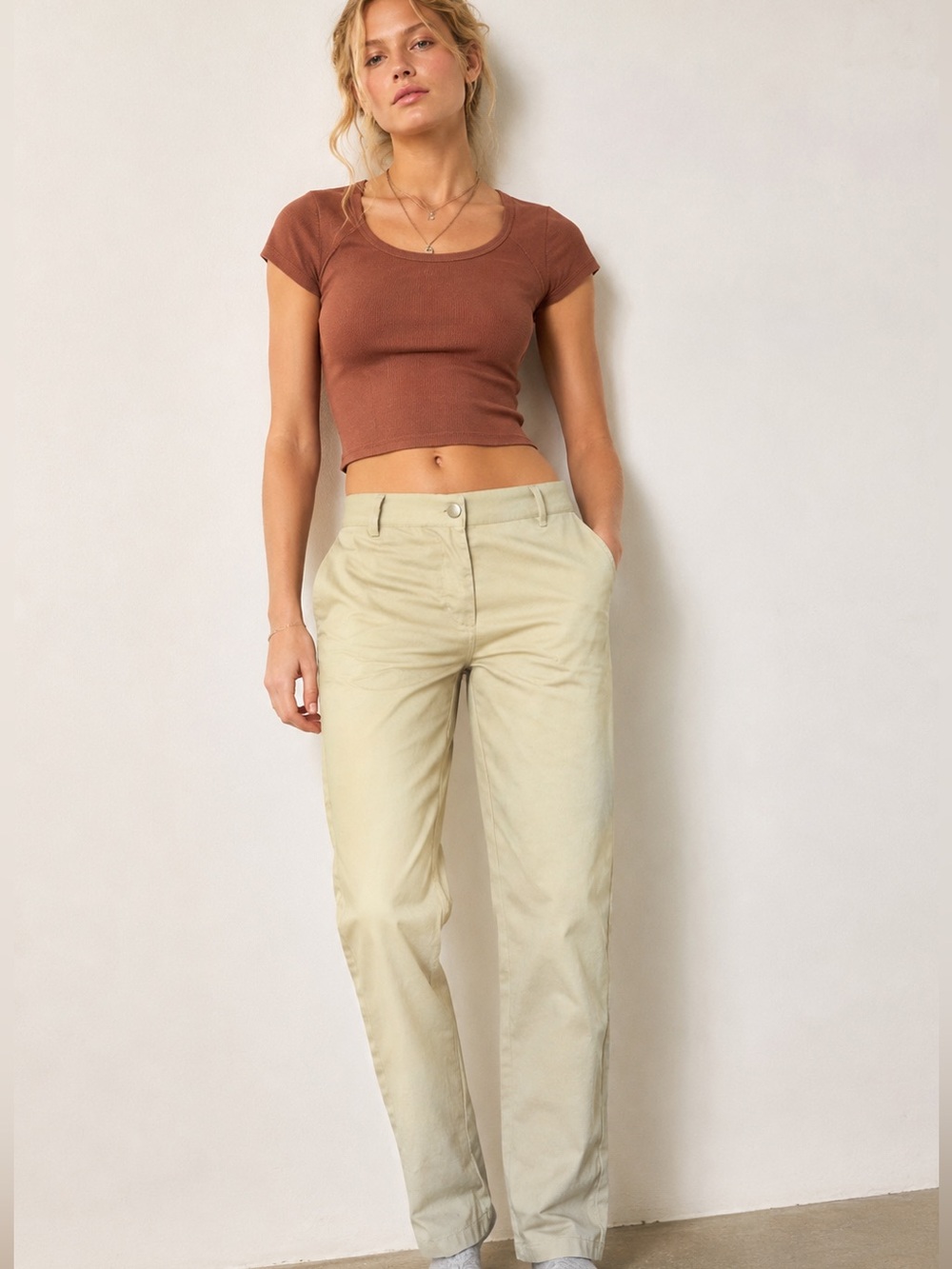 Vtg 90’s Six Flags Theme Park Employee Cream Khaki Pants Trousers 28x30